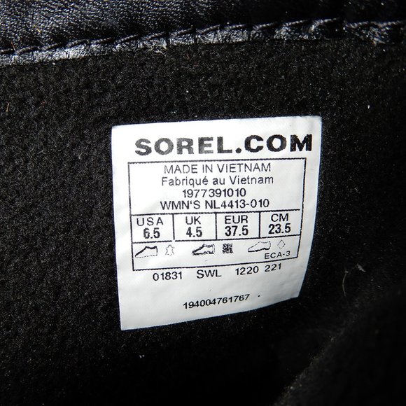 SOREL Lennox Lace Waterproof Shearling BOOTS Size 6.5 Black Leather NEW $200 - Picture 8 of 12